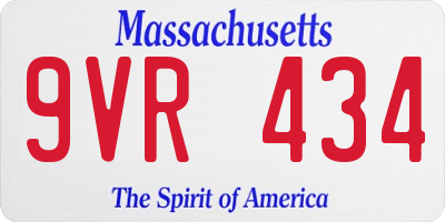 MA license plate 9VR434