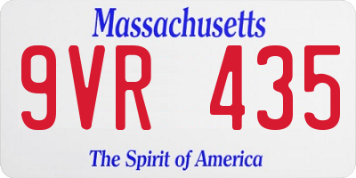 MA license plate 9VR435