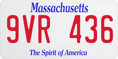MA license plate 9VR436