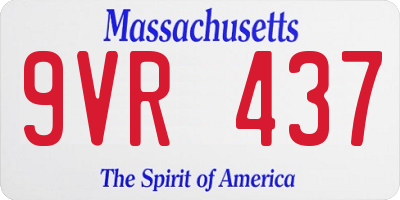 MA license plate 9VR437