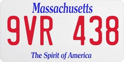 MA license plate 9VR438