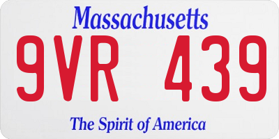 MA license plate 9VR439