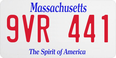 MA license plate 9VR441