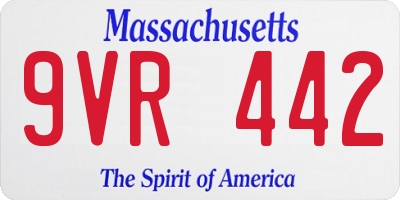 MA license plate 9VR442