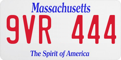 MA license plate 9VR444