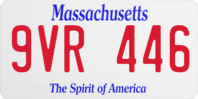 MA license plate 9VR446