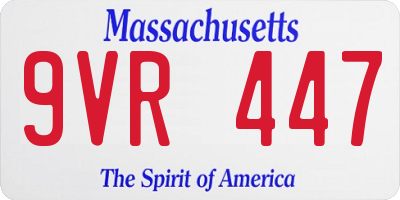 MA license plate 9VR447