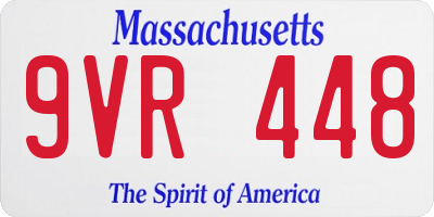 MA license plate 9VR448