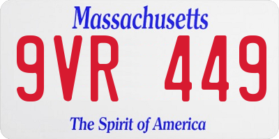MA license plate 9VR449