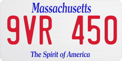 MA license plate 9VR450