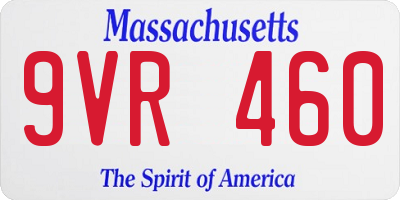 MA license plate 9VR460