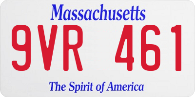 MA license plate 9VR461