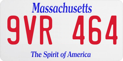MA license plate 9VR464