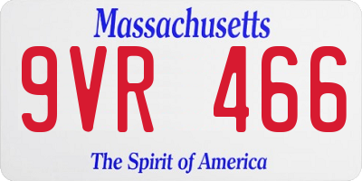 MA license plate 9VR466