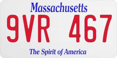 MA license plate 9VR467