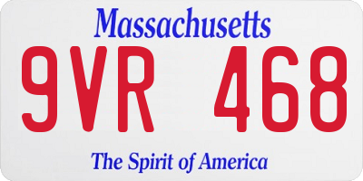MA license plate 9VR468