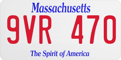MA license plate 9VR470
