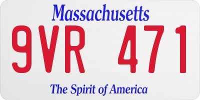 MA license plate 9VR471
