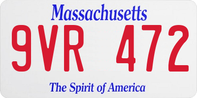 MA license plate 9VR472