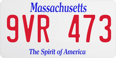 MA license plate 9VR473