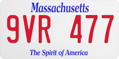 MA license plate 9VR477
