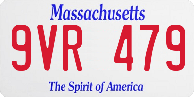 MA license plate 9VR479