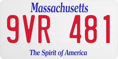 MA license plate 9VR481