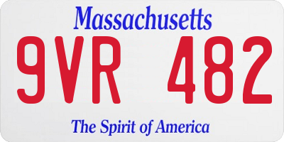 MA license plate 9VR482