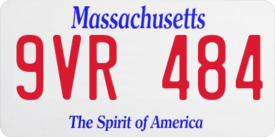 MA license plate 9VR484