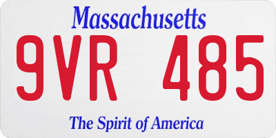 MA license plate 9VR485