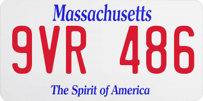 MA license plate 9VR486