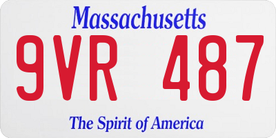 MA license plate 9VR487