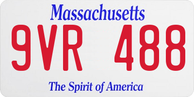 MA license plate 9VR488