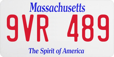 MA license plate 9VR489