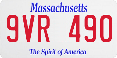 MA license plate 9VR490
