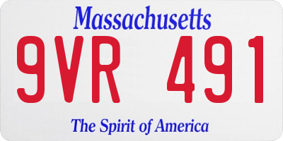 MA license plate 9VR491