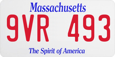 MA license plate 9VR493