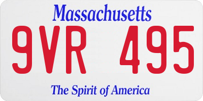 MA license plate 9VR495