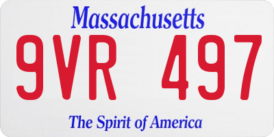 MA license plate 9VR497