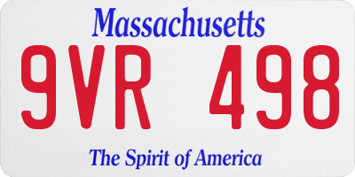 MA license plate 9VR498