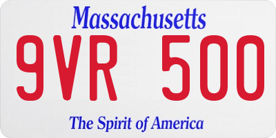 MA license plate 9VR500