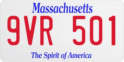 MA license plate 9VR501