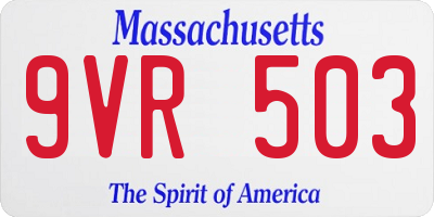 MA license plate 9VR503
