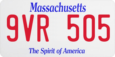 MA license plate 9VR505