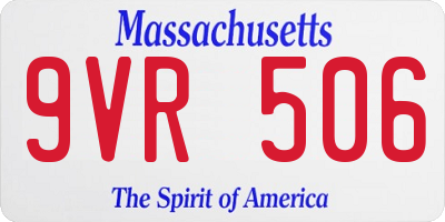 MA license plate 9VR506