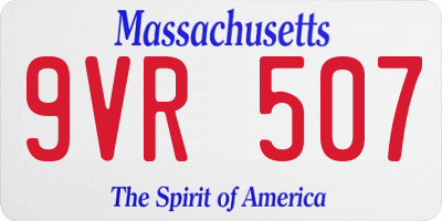 MA license plate 9VR507