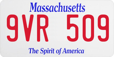 MA license plate 9VR509