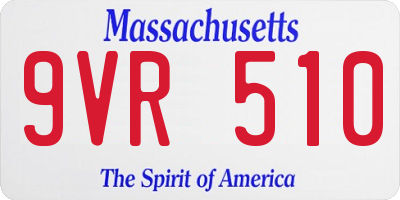 MA license plate 9VR510