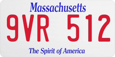 MA license plate 9VR512