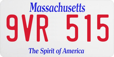 MA license plate 9VR515